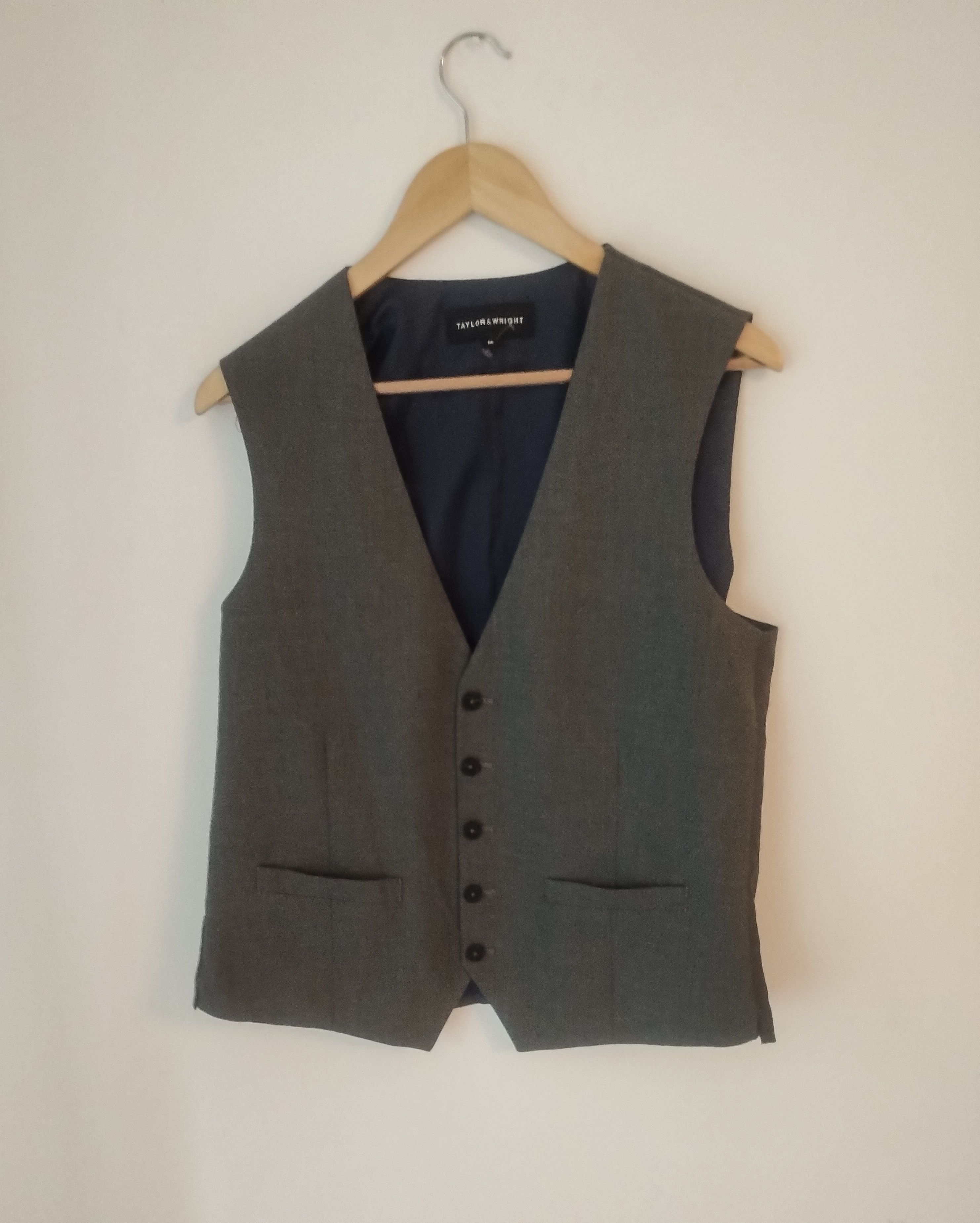 Other Taylor & Wright Men's Grey formal waistcoat - Size M Size 38R - 1 Thumbnail
