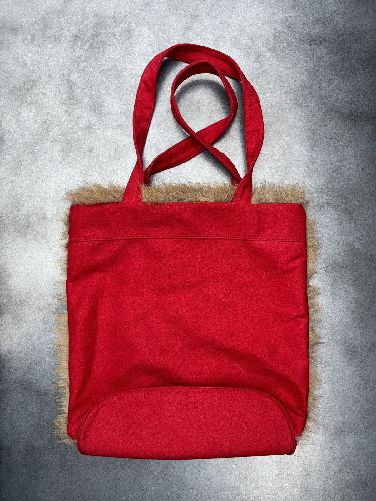 Vintage Y2K Vintage Tote Bag MicroSuede Shearling Faux Fur Embroider Size ONE SIZE - 6 Thumbnail