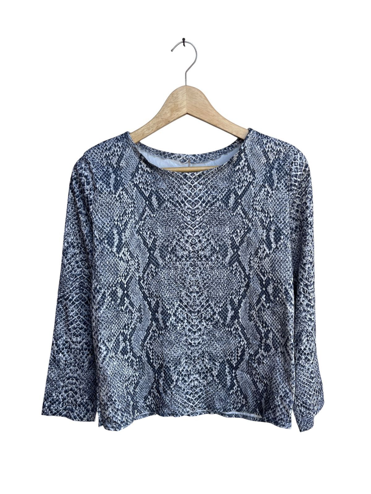 Japanese Brand Vintage Snakeskin Print Long Sleeve Shirt Python Pattern Size US S / EU 44-46 / 1 - 1 Thumbnail