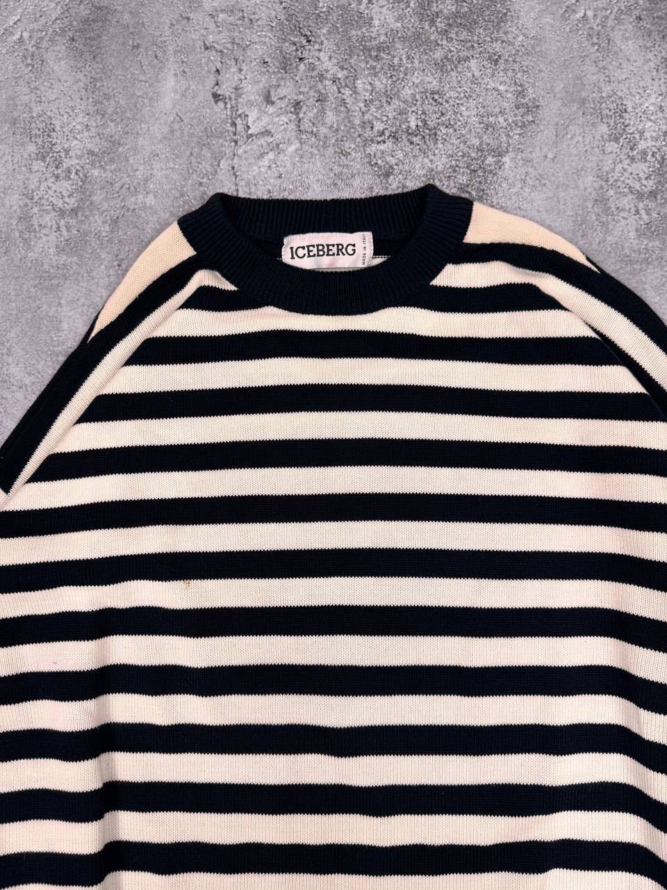 Icebreaker Iceberg Men Black White Striped Knit Sweater Crewneck SizeXL Size US XL / EU 56 / 4 - 4 Thumbnail