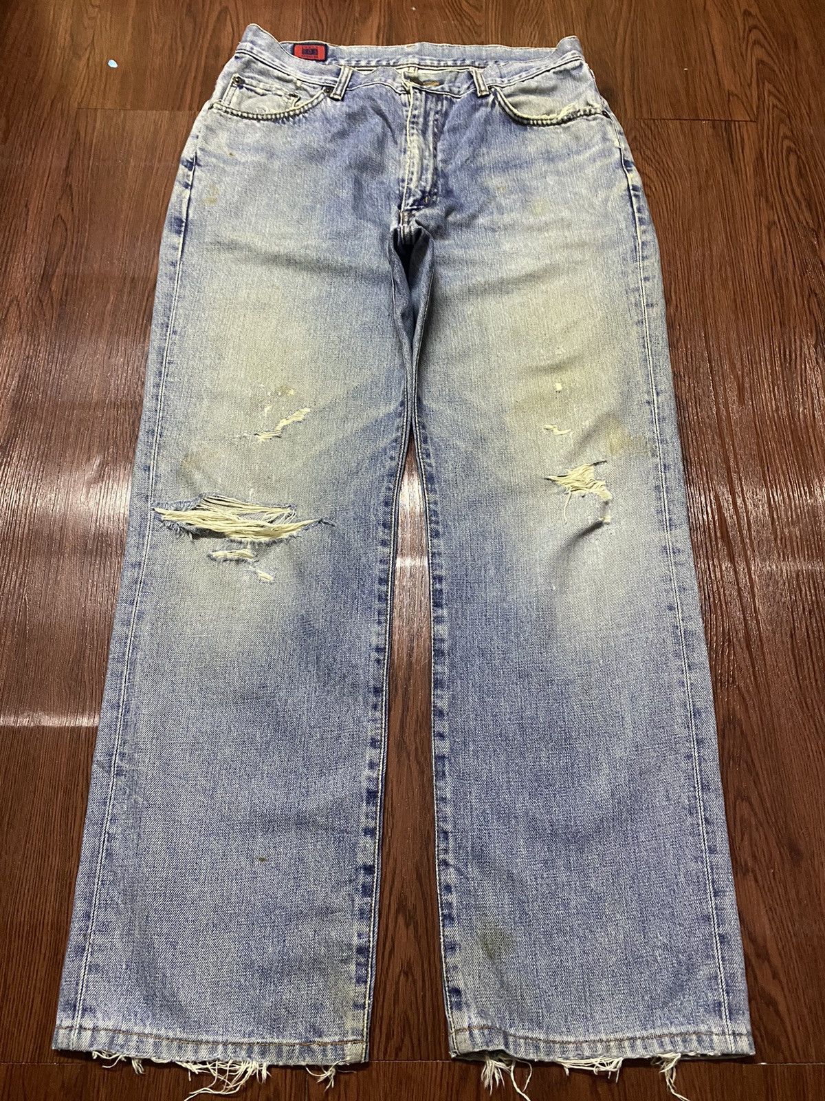 Japanese Brand Vintage Edwin503 Blue Wash Distressed Loose Jeans Size US 32 / EU 48 - 1 Thumbnail