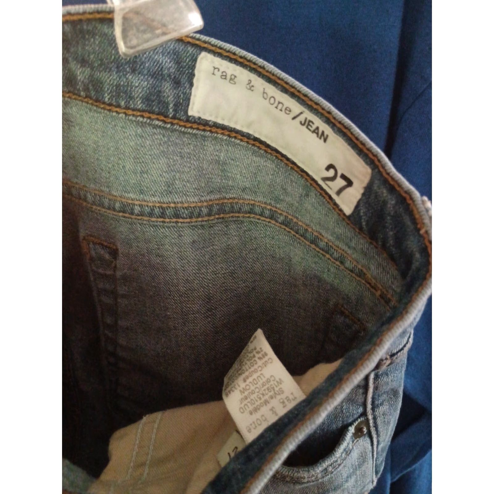 Rag & Bone VINTAGE rag & bone Jeans Women 27 Blue USA Tomboy Patches Bootcut Included Signs of Wear Size 27" / US 4 / IT 40 - 6 Thumbnail