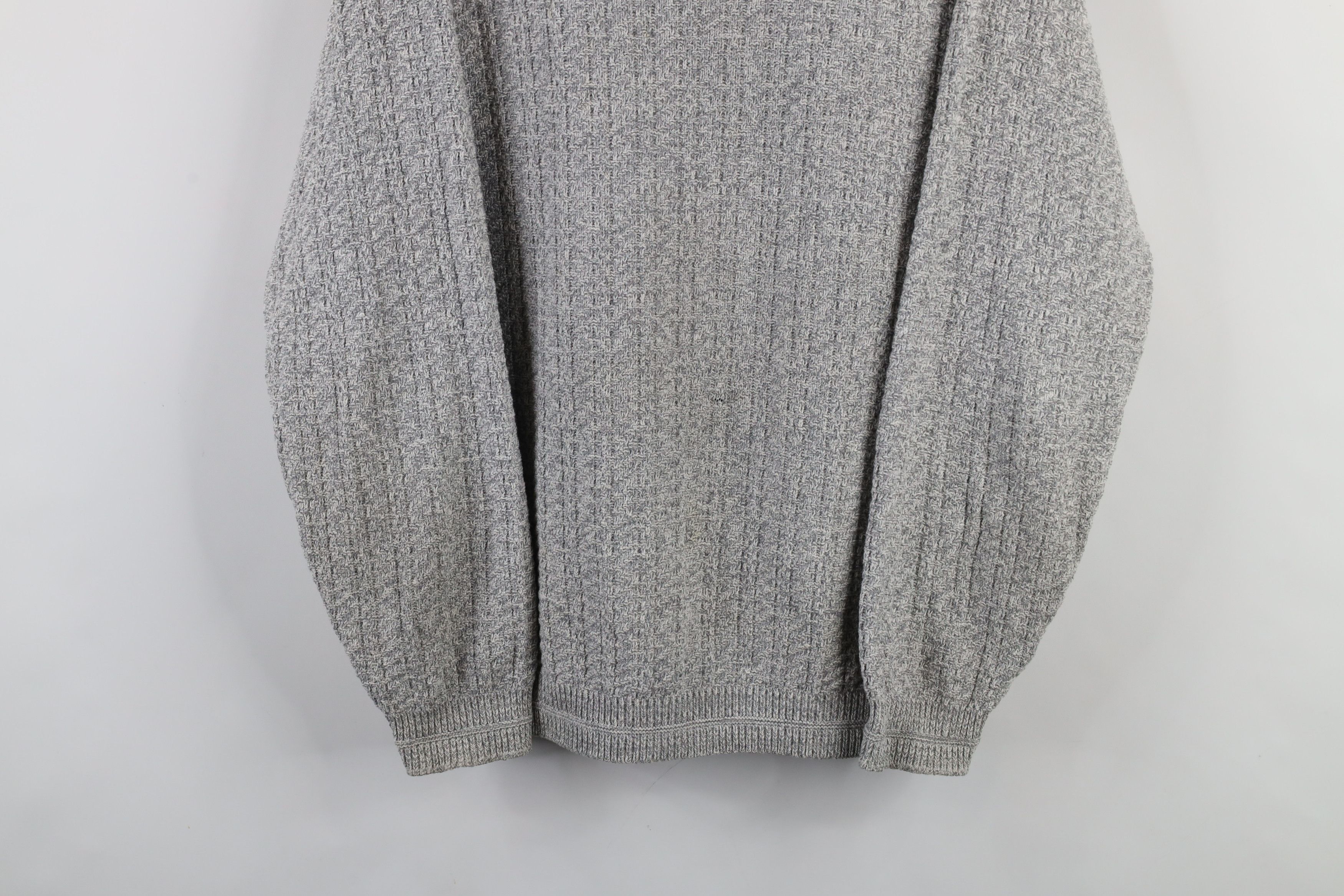 Vintage Vintage 90s Streetwear Framed Textured Knit Sweater Gray Size US M / EU 48-50 / 2 - 3 Thumbnail