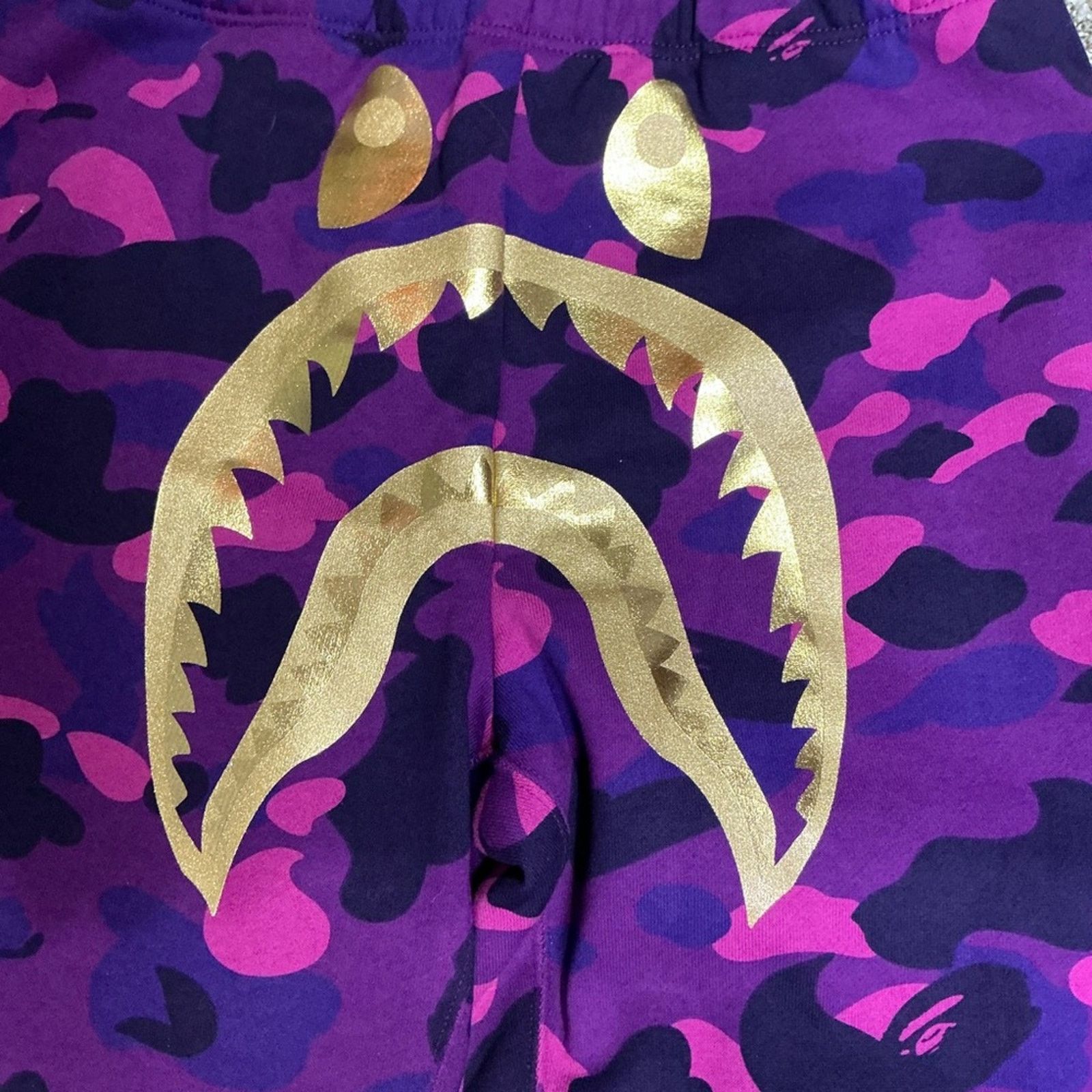 Bape Bape Purple Color Camo Shark Sweat Pants Men’s Med New Size US 34 / EU 50 - 5 Thumbnail