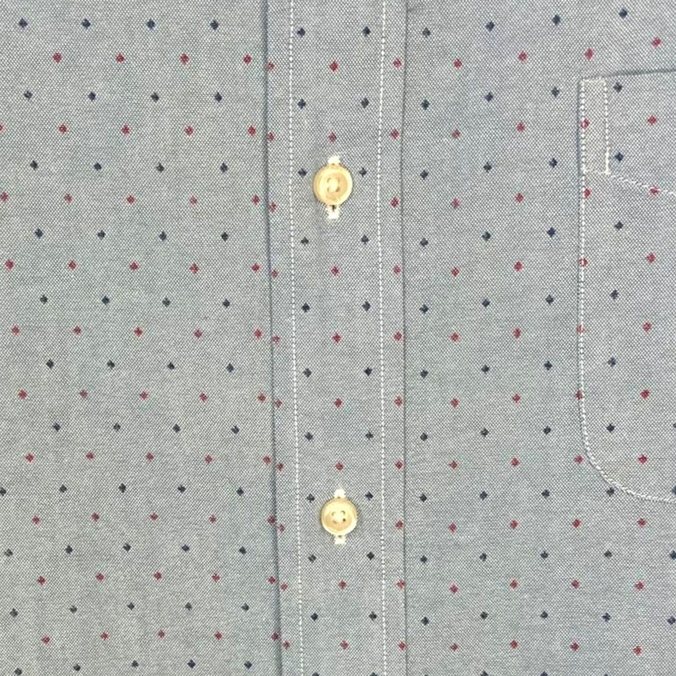 Cremieux CREMIEUX CLASSICS Mens XL Blue Dotted Button Down Long Sleeve Shirt Size US XL / EU 56 / 4 - 6 Thumbnail