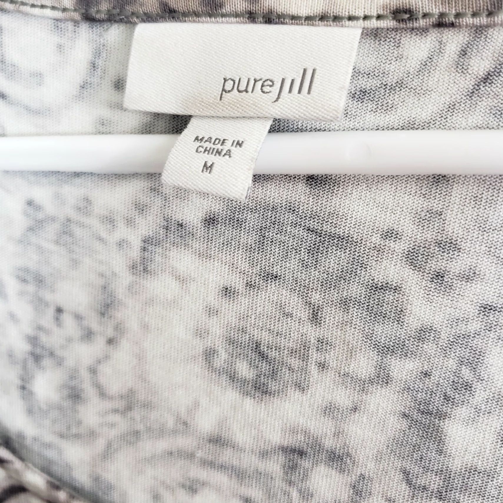 J. Jill PureJill Dress Womens Gray Medium 3/4 Sleeve Pockets Cotton Blend Scoop Neck Shirt Style Casual Womens M Size M / US 6-8 / IT 42-44 - 5 Thumbnail