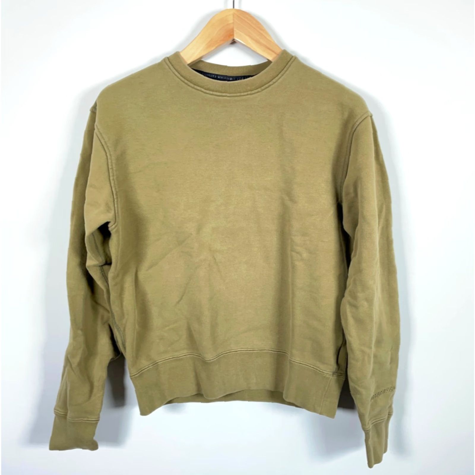 Adidas adidas Sweatshirt Mens Small Green Crewneck Human Race 90s Retro Cotton Terry Embroidered Olive Green Size US S / EU 44-46 / 1 - 2 Thumbnail