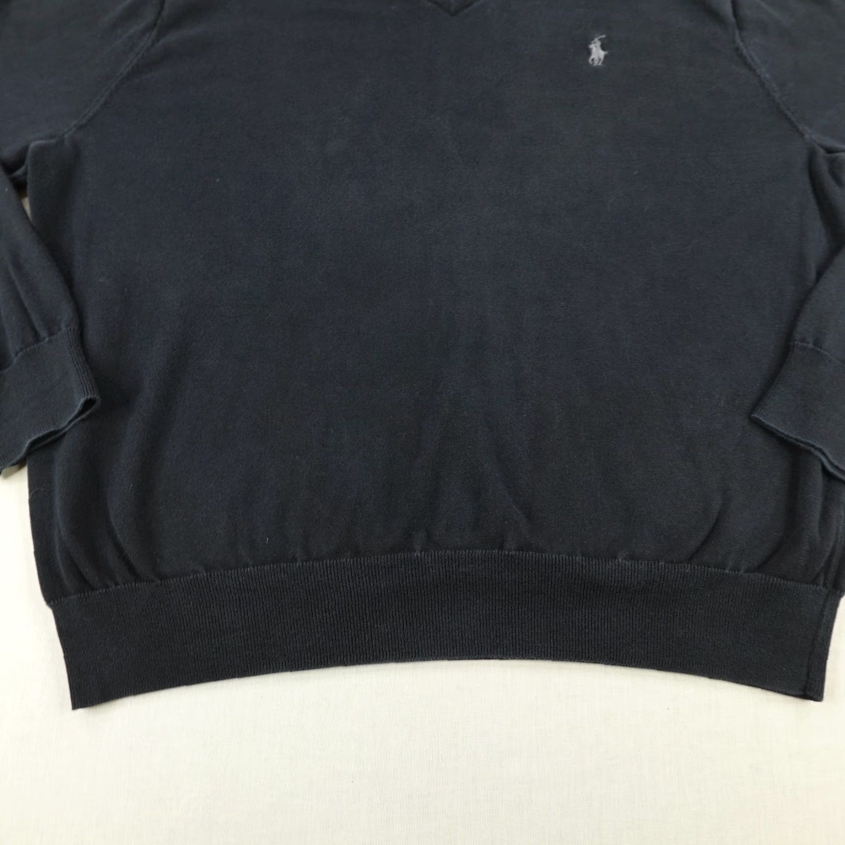 Polo Ralph Lauren Polo Ralph Lauren Sweater Mens XL Black Pima Cotton Pony Logo Pullover V Neck Size US XL / EU 56 / 4 - 4 Thumbnail