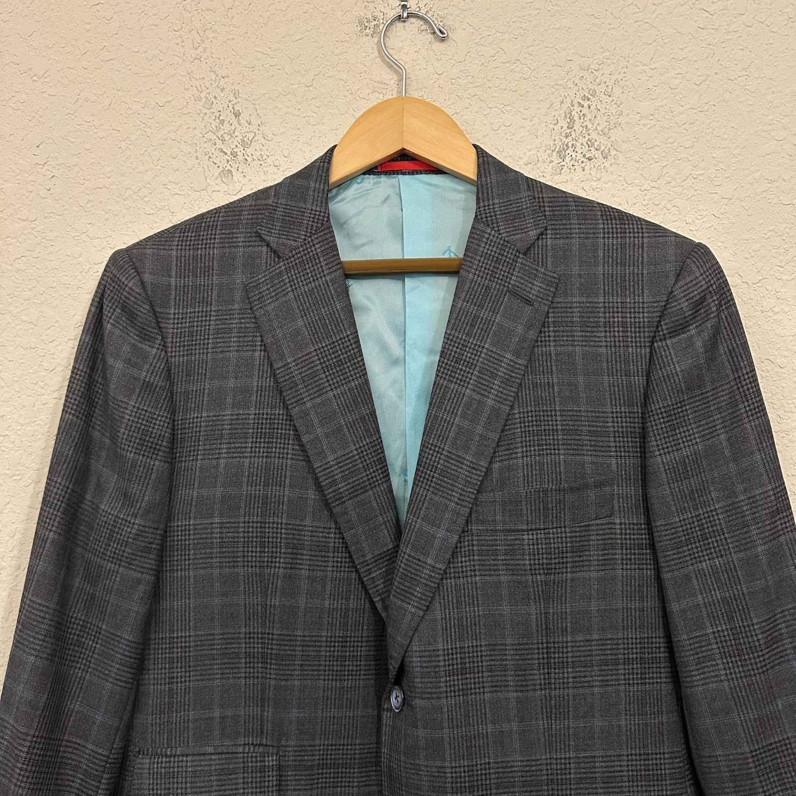 Isaia ISAIA Napoli Base V Blazer Plaid 140s Delain Selection Wool Size 52R - 3 Thumbnail