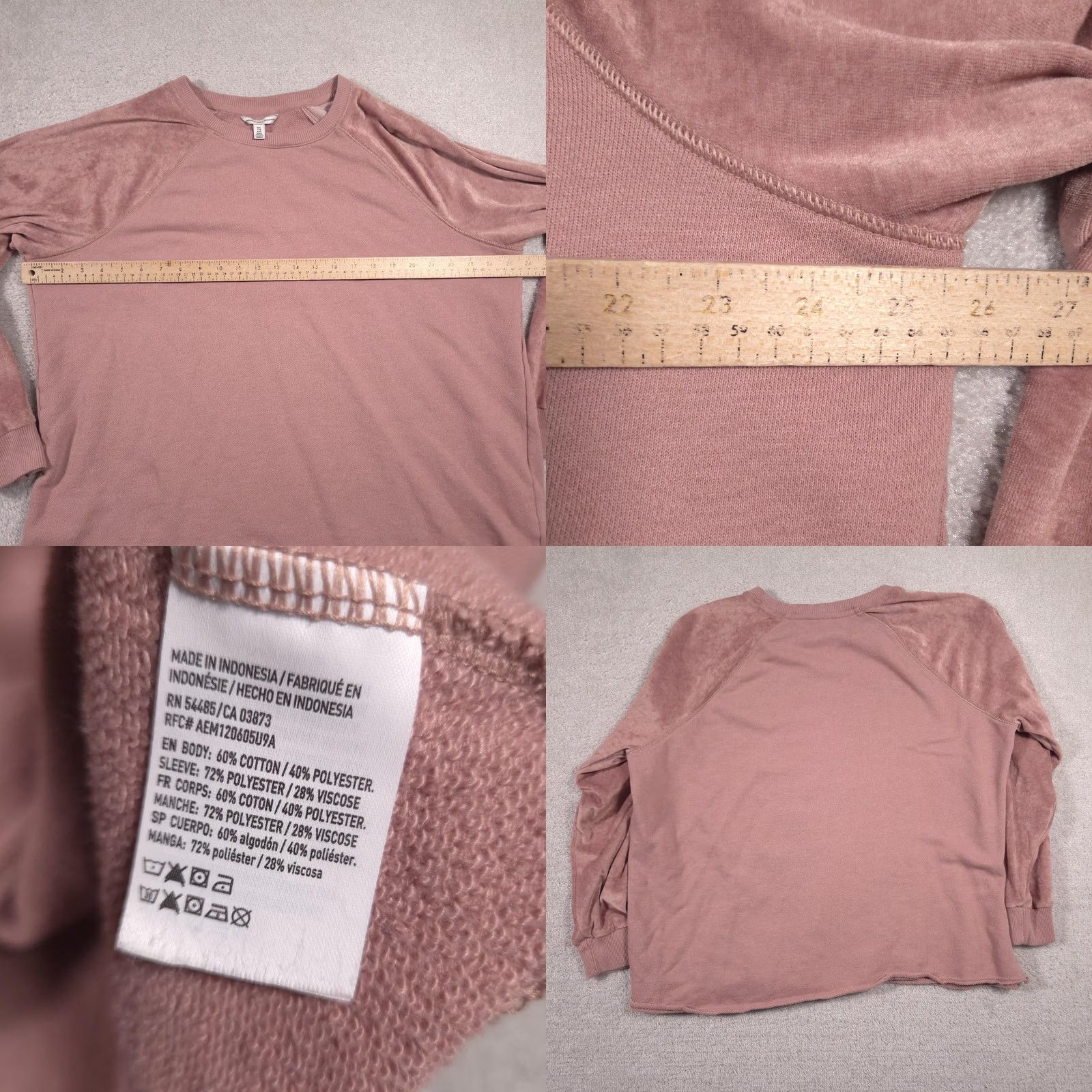 American Eagle Outfitters VINTAGE American Eagle Outfitters Shirt Womens XXL Pink Velour Raglan Sleeve Crewneck Size XXL / US 16-18 / IT 52-54 - 8 Thumbnail