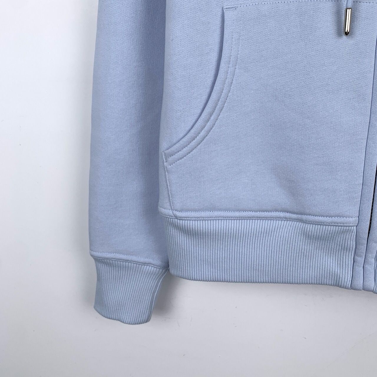 Burberry Burberry Embroidered Logo Cotton Zip-Up Hoodie in Sky Blue, Size XS / US 0-2 / IT 36-38 - 7 Thumbnail