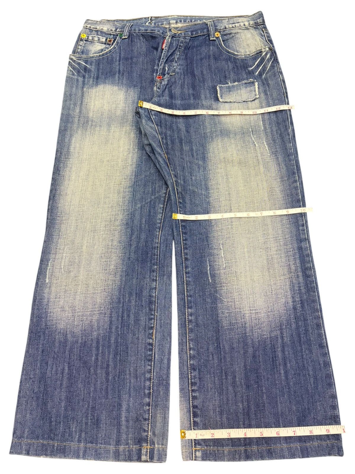 Dsquared2 Vintage Dsquared Patched Faded Wash Distress Baggy Jeans Size US 35 - 8 Thumbnail