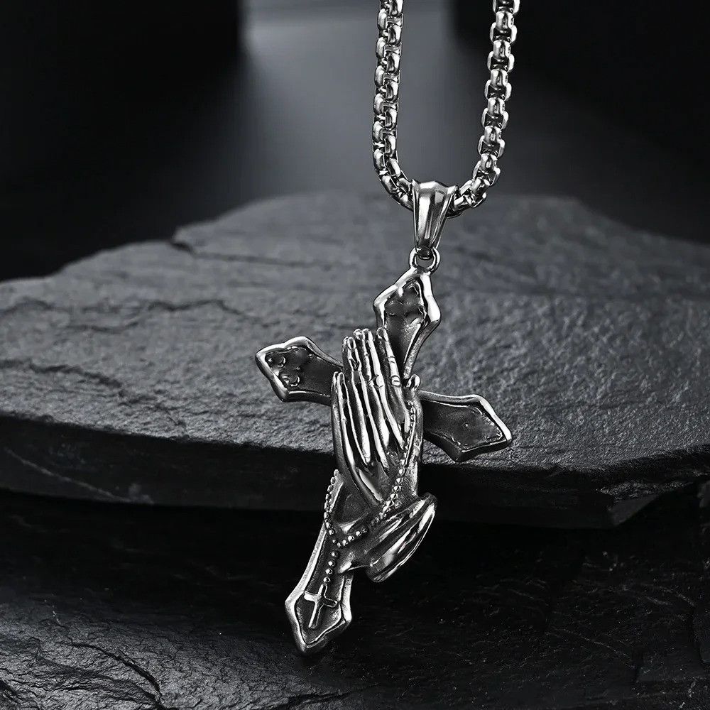 Other Vintage Prayer Cross Pendant Necklace Size ONE SIZE - 3 Thumbnail