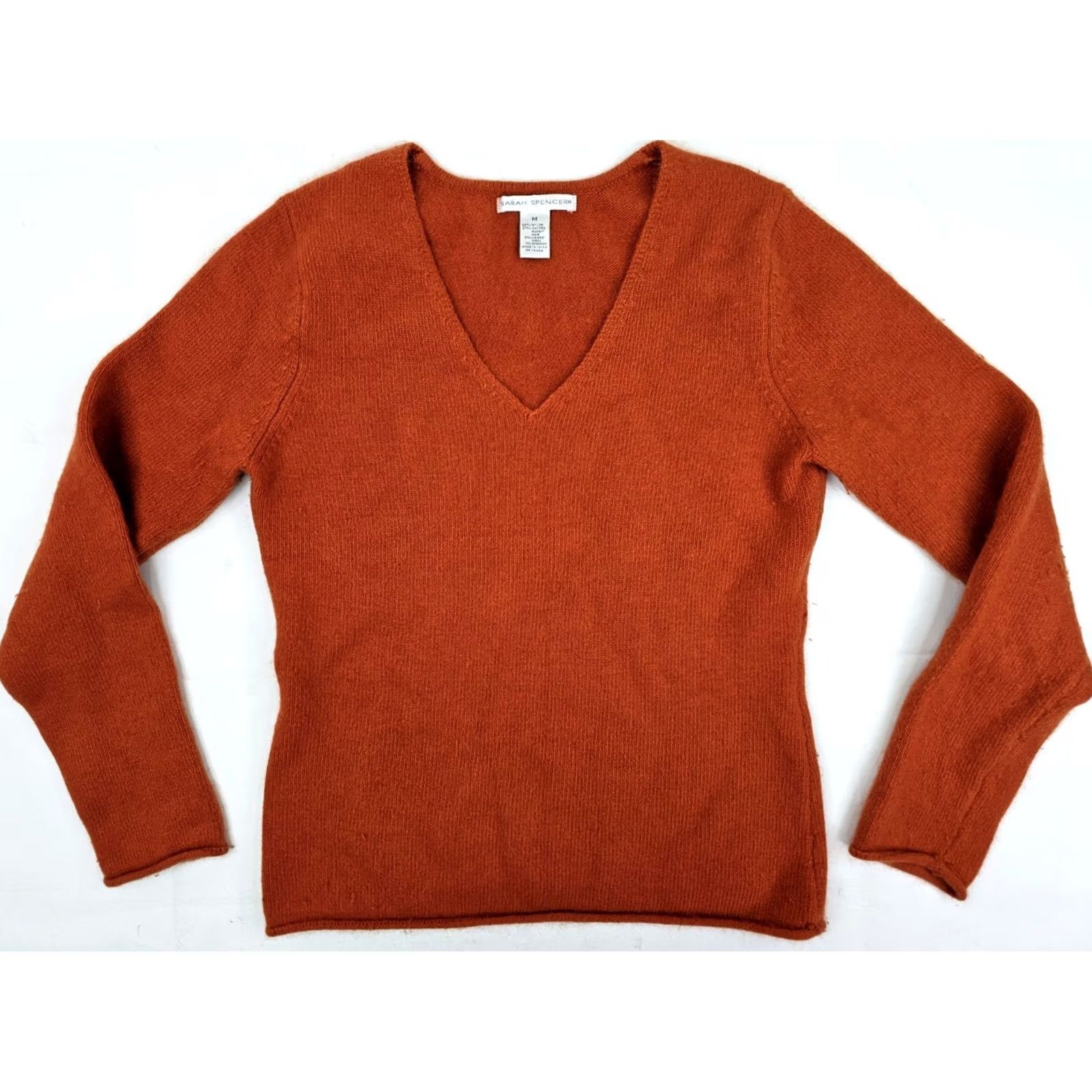Vintage Sarah Spencer Pullover Sweater Women M – Orange Size M / US 6-8 / IT 42-44 - 2 Thumbnail