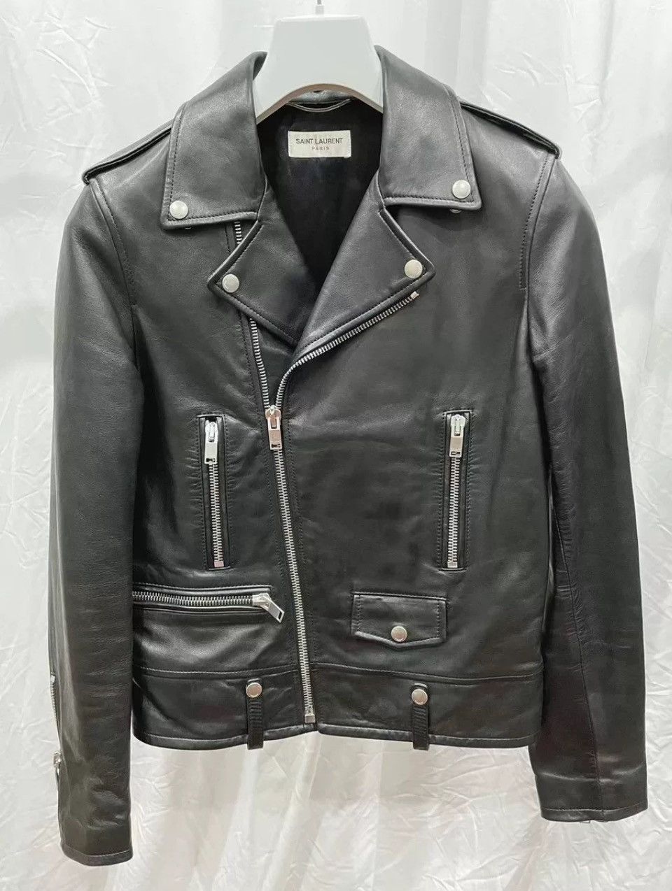 Saint Laurent Paris Saint Laurent Paris Sheepskin motorcycle leather jacket Size US S / EU 44-46 / 1 - 1 Thumbnail