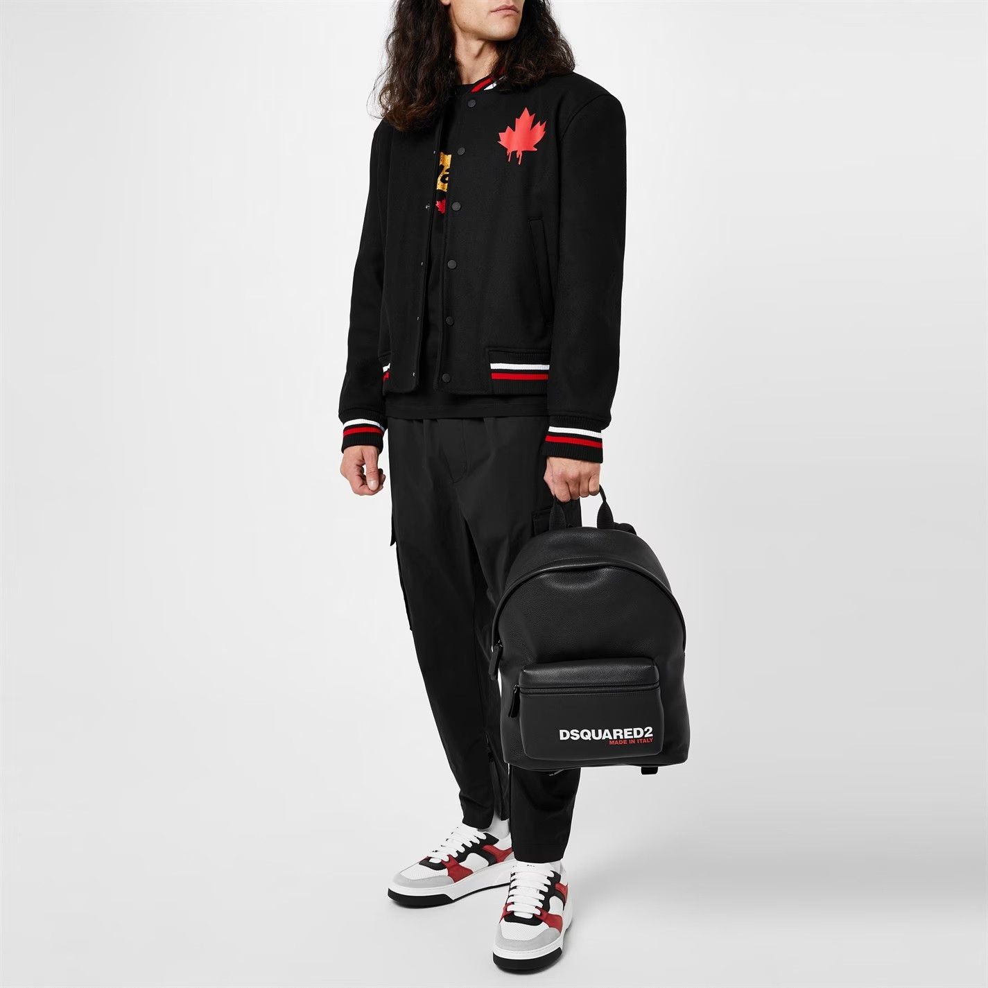 Dsquared2 Dsquared2 Leather Backpack Black Men's One Size Logo Size ONE SIZE - 5 Thumbnail