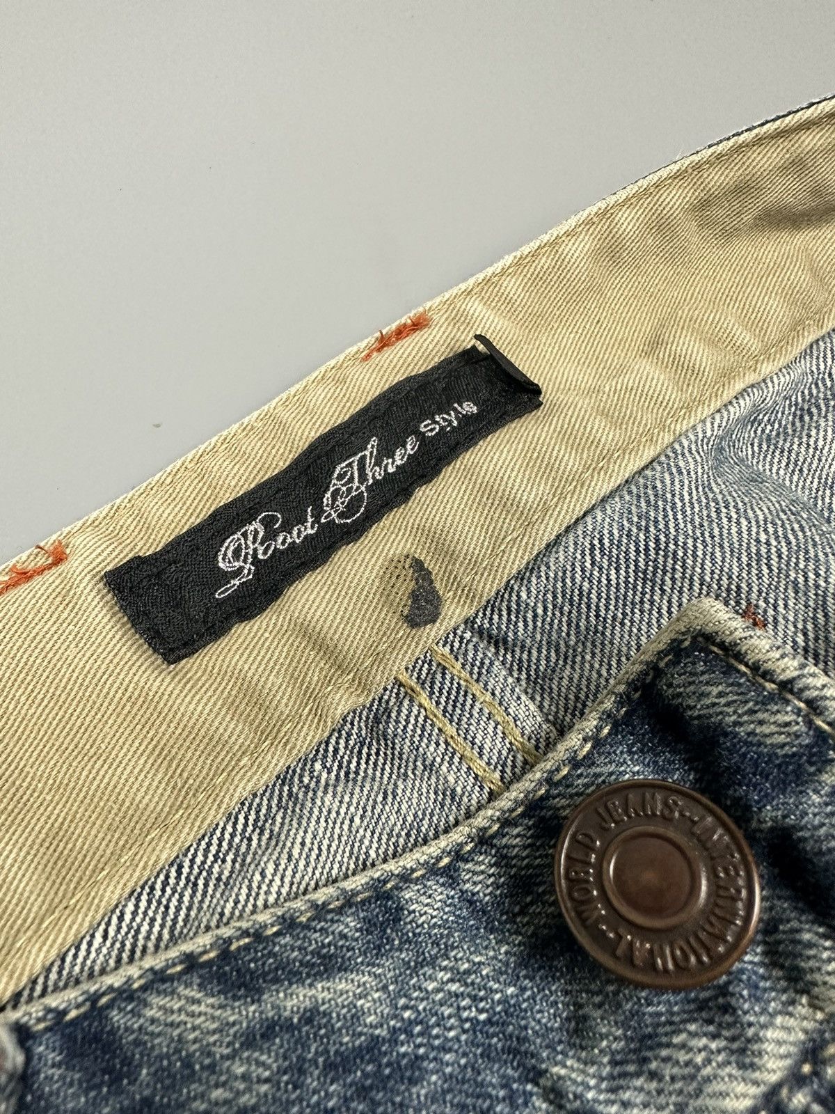 If Six Was Nine × Le Grande Bleu (L.G.B.) 🔥Sick Nice🔥 Root Three Style Whiskered Painted Flared Denim Size US 34 / EU 50 - 9 Thumbnail