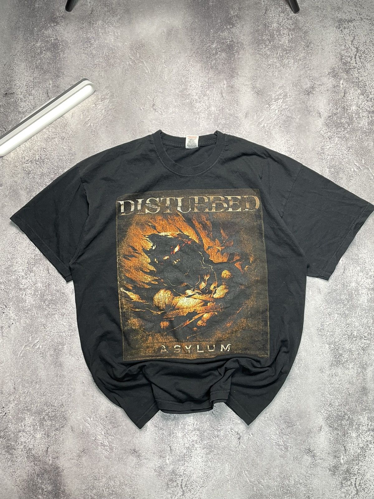 Band Tees Disturbed Asylum Vtg Nu Metal Y2K Distressed Band Tee XL Size US XL / EU 56 / 4 - 1 Thumbnail