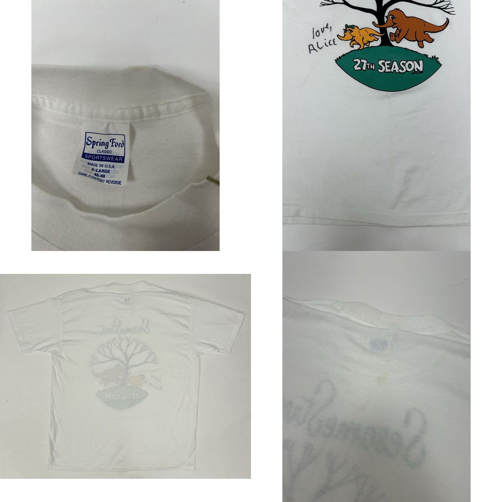 Vintage VINTAGE Sesame Street 27th Season TV Show Promo Tee 1995 Autographed As Is XL Spring Ford 90s Cartoon White T-Shirt Unisex Adults Size US XL / EU 56 / 4 - 10 Thumbnail
