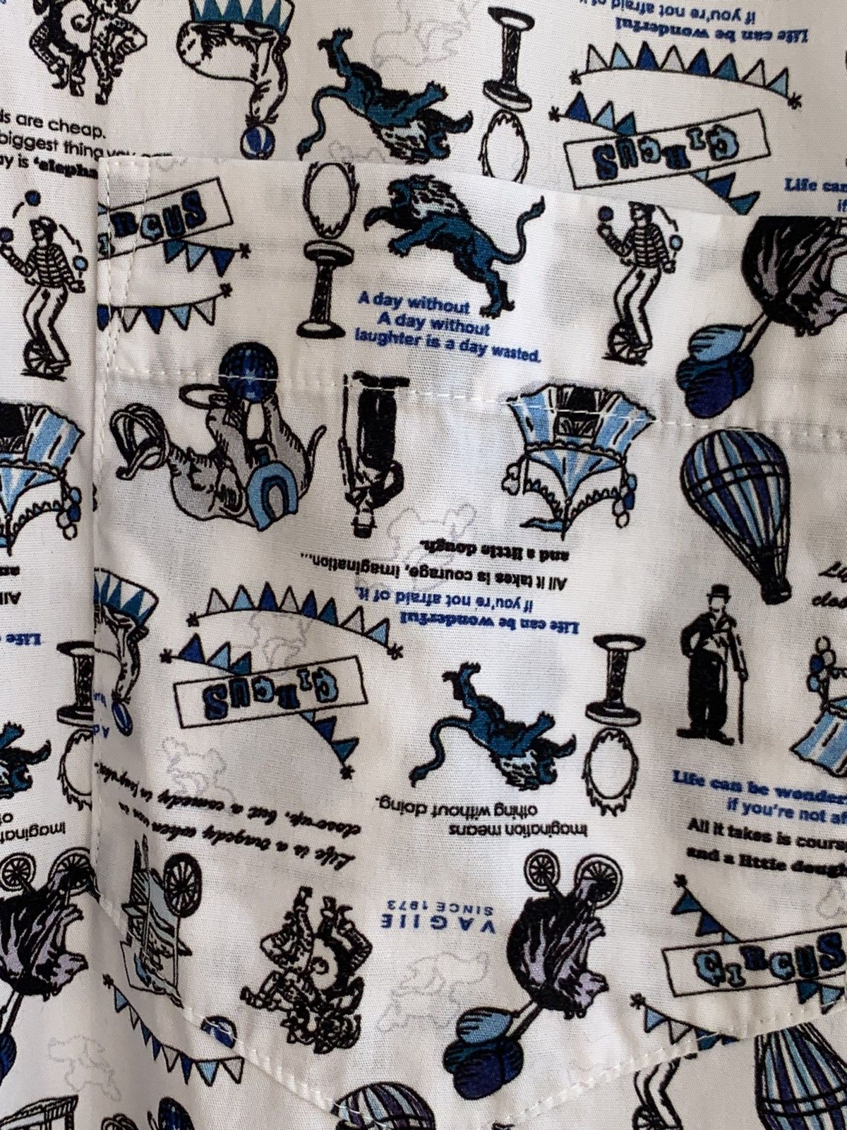 Japanese Brand Vagiie Circus Print Long Sleeve Shirt by Leggiuno Size 50 Size US M / EU 48-50 / 2 - 9 Thumbnail