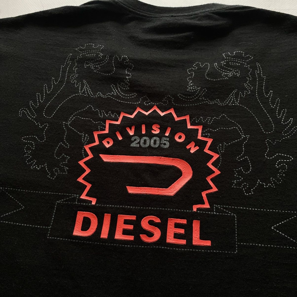 Diesel 00s Rare Diesel Big Logo Cute Ed Hardy Vibe T-Shirt Tee Y2K Size L / US 10 / IT 46 - 4 Thumbnail