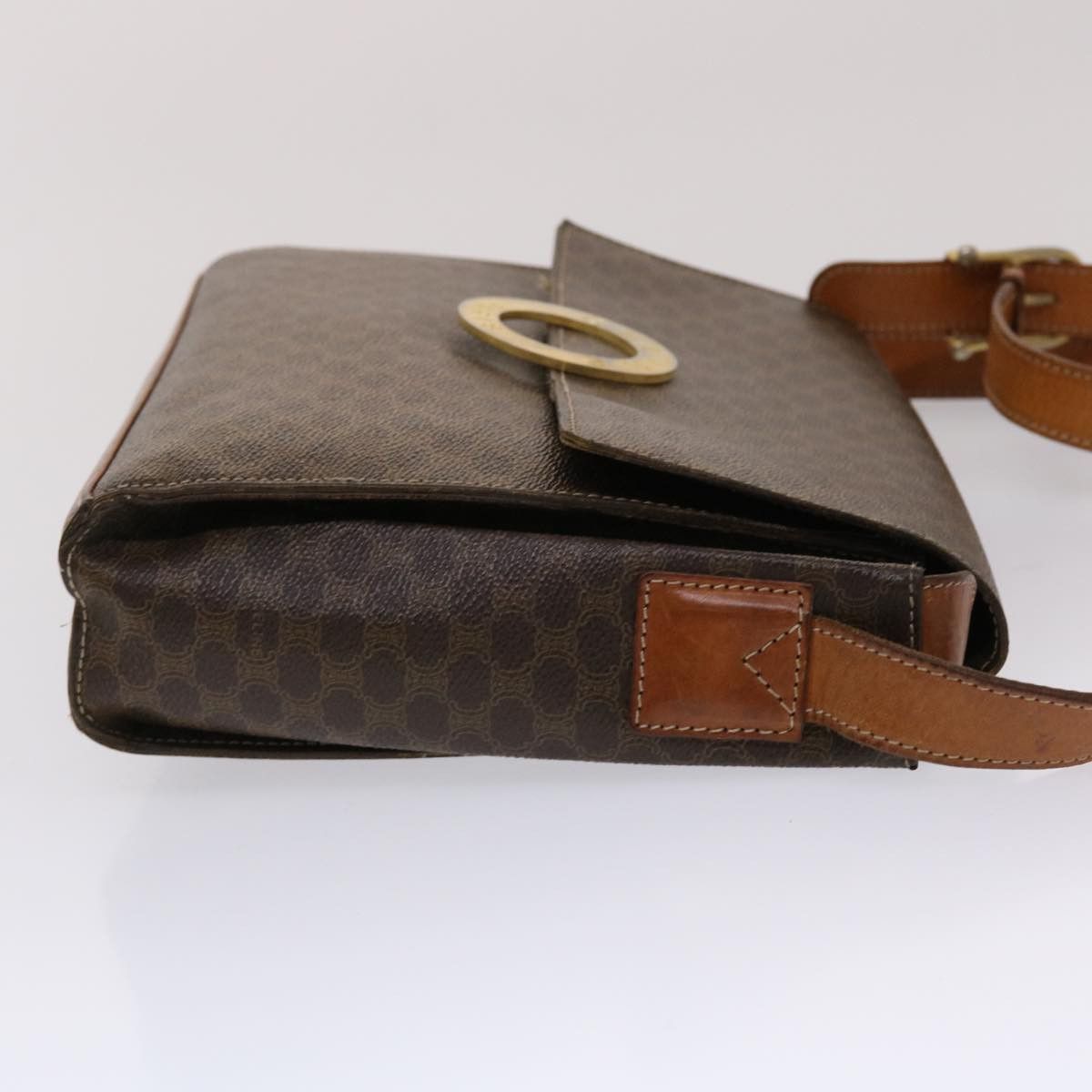 Celine CELINE Macadam Canvas Shoulder Bag Pvc Leather Brown Size ONE SIZE - 3 Thumbnail