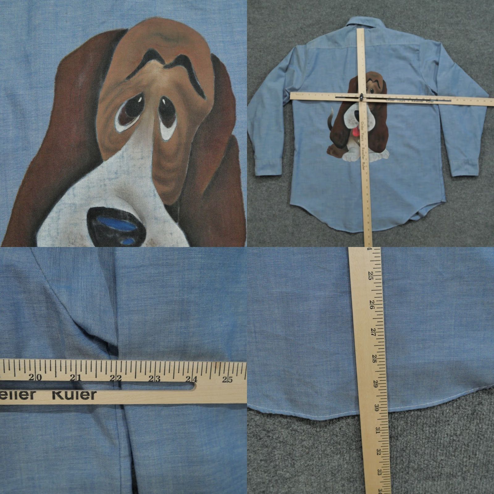 Vintage VINTAGE Big Mac Shirt Mens XL Blue Chambray Button Up Dog Puppy Art 70s Size US XL / EU 56 / 4 - 8 Thumbnail