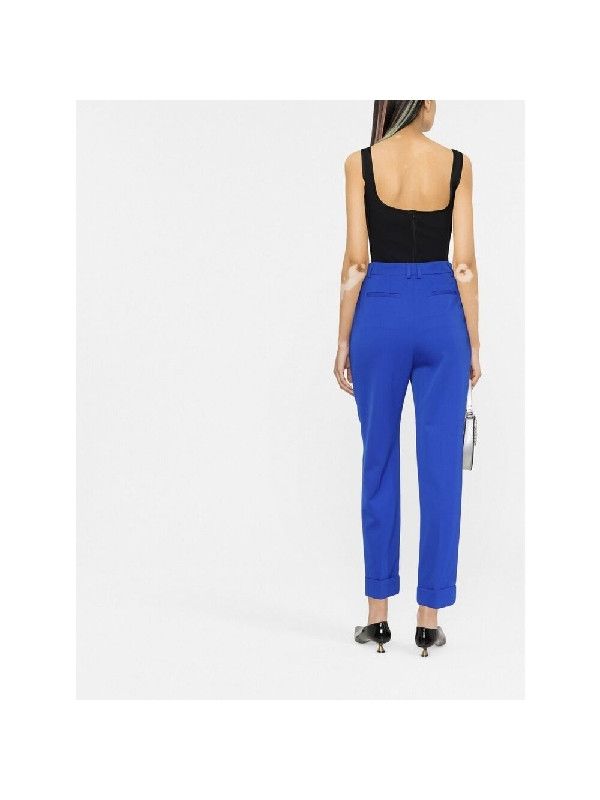 Saint Laurent Paris o1s1wg111024 Loose-Fit Pants in Gabardine in Blue Size 28" / US 6 / IT 42 - 4 Thumbnail