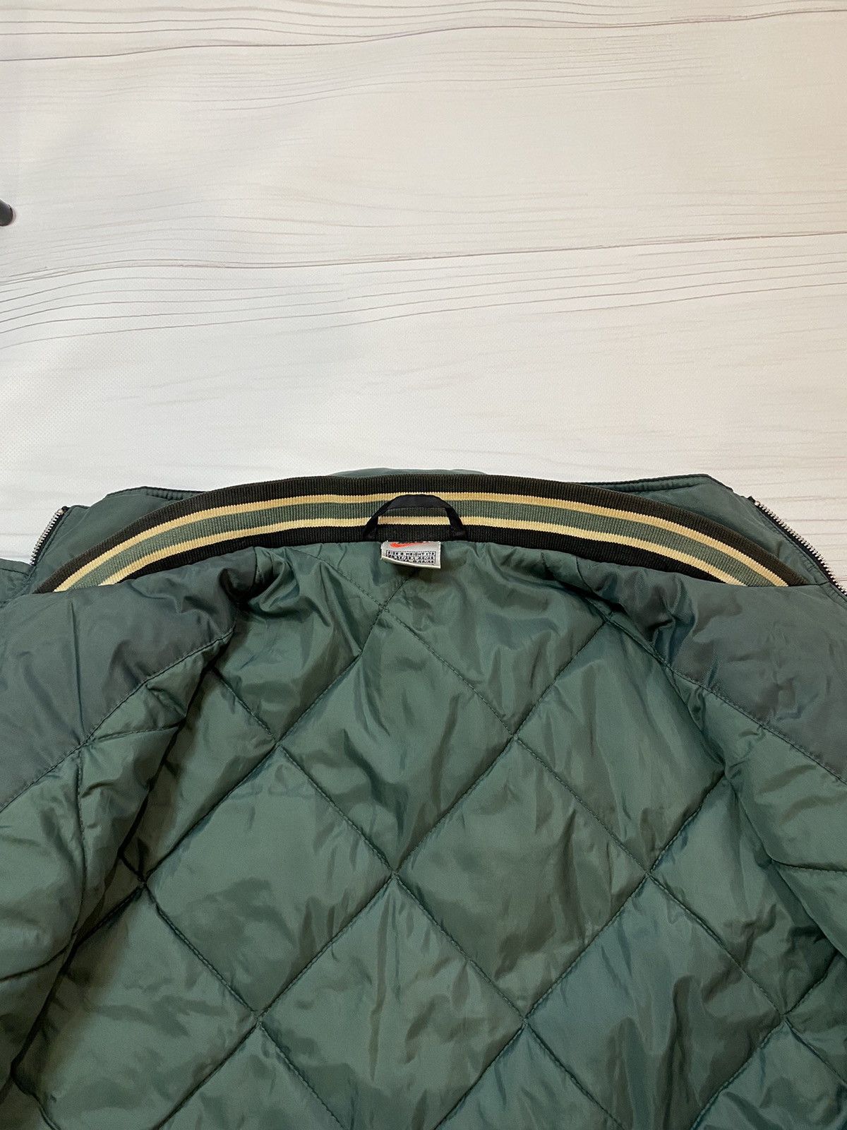 Nike × Vintage Vintage 90’s Nike drill Big Swoosh puffer jacket Size US S / EU 44-46 / 1 - 10 Thumbnail