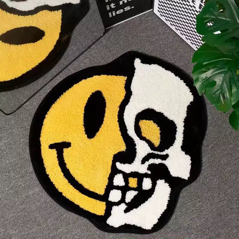Japanese Brand Skull Plush Rug Carpet Size ONE SIZE - 2 Thumbnail