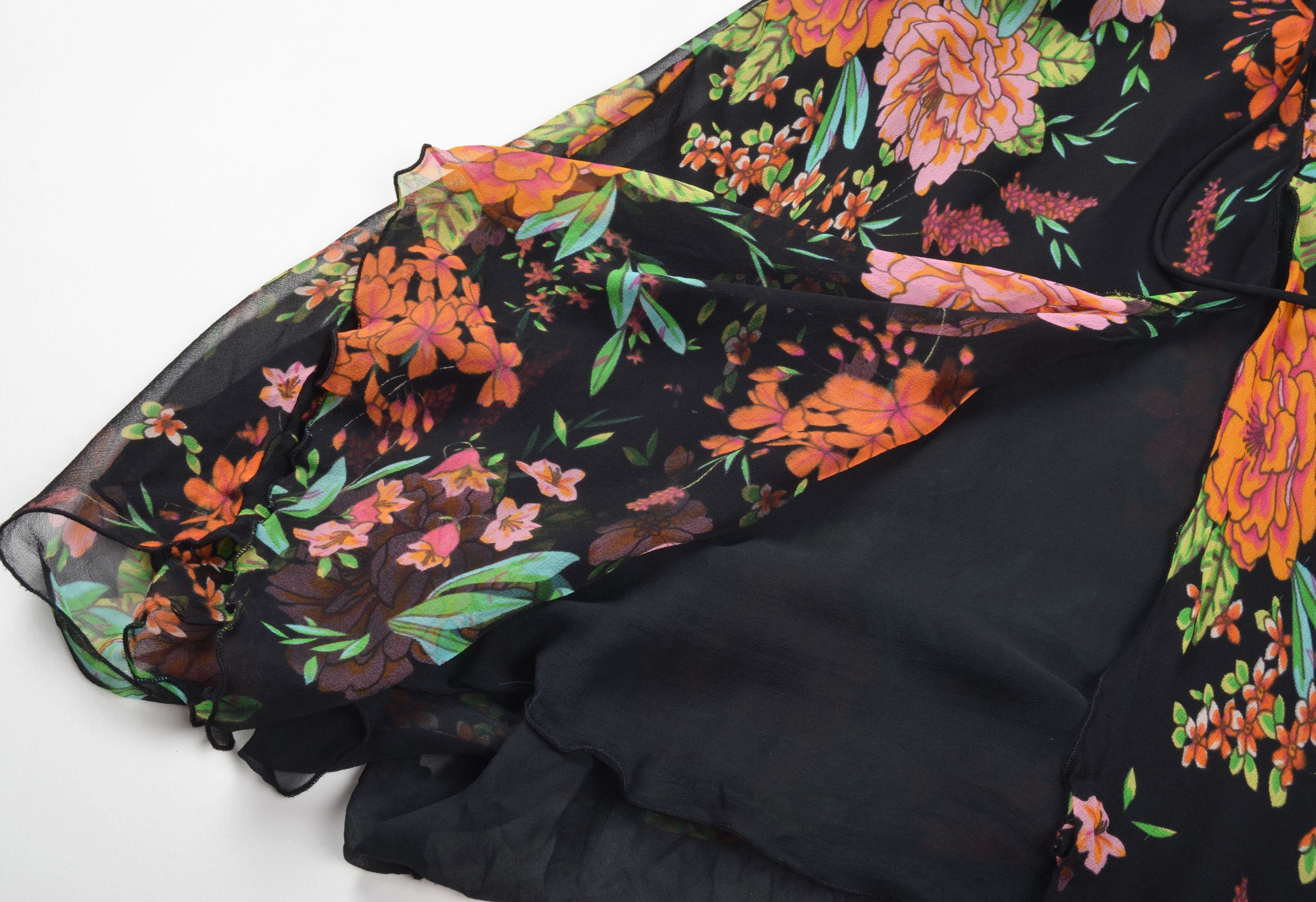 Other Bibiq Y2K 2000s Floral Mesh Fairy Cottage Silk Dress Size S / US 4 / IT 40 - 7 Thumbnail