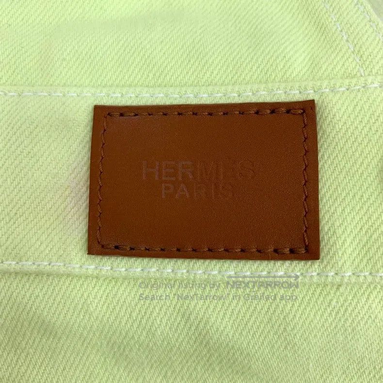 Hermes Hermes Fluorescent Yellow Cotton Work Pants Denim Overalls Size 25" / US 0 / IT 36 - 6 Thumbnail