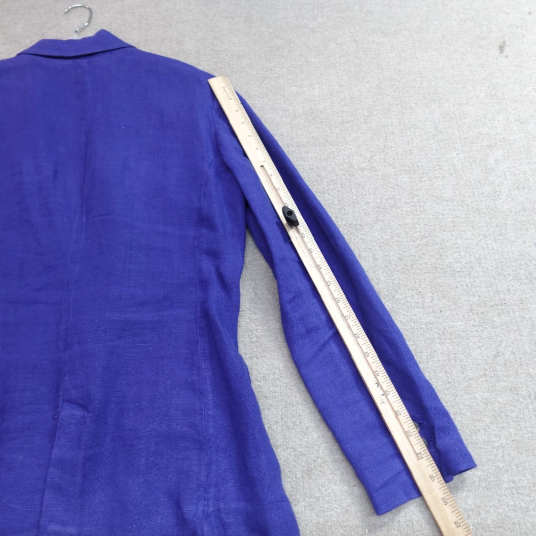 Zara Zara Blazer Womens Double-Breasted 100% Linen Blue Regular L Peak Lapel Solid Jacket Coat Shirt Tuxedo Knit? Size L / US 10 / IT 46 - 7 Thumbnail