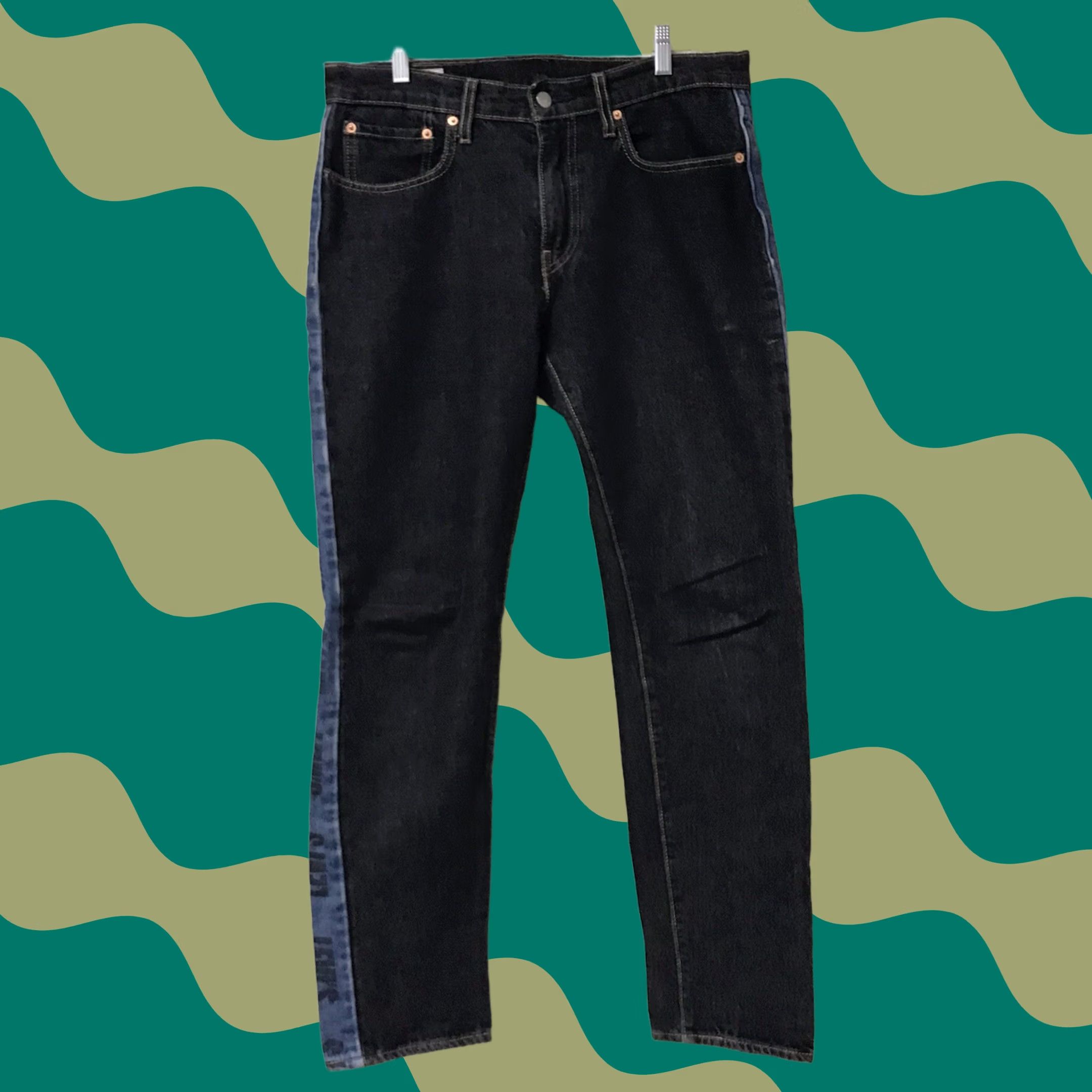 Levi's Levi's Men Black Hi-Ball Roll Logo Stripe Denim Jeans 31x31 Regular 5-Pocket Logo Stripes Along Seam Vintage N/A Size US 31 - 1 Thumbnail