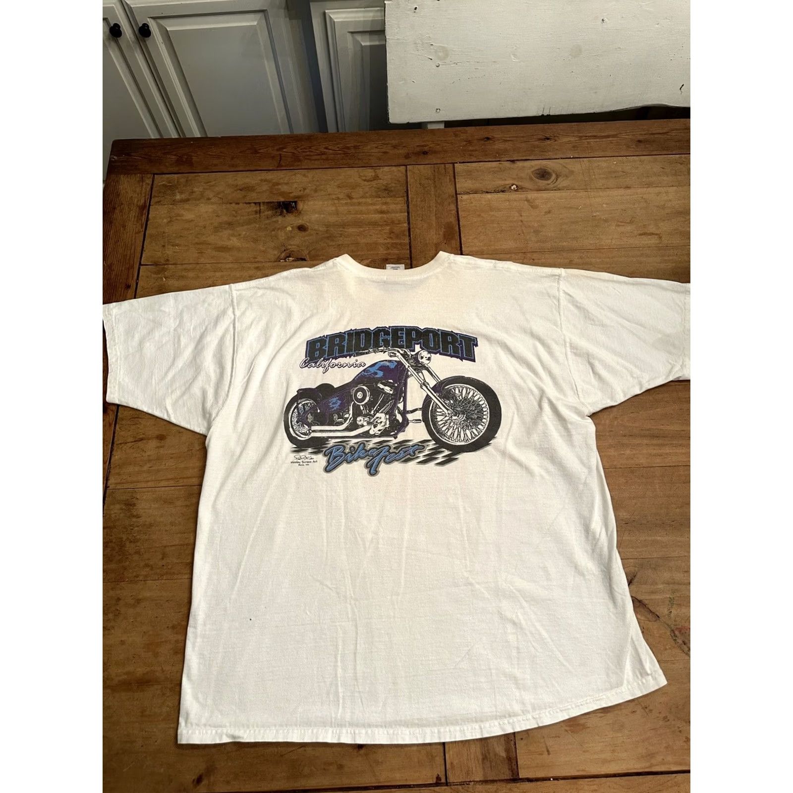 Harley Davidson VINTAGE Harley-Davidson T-Shirt Bridgeport California Bike Fest Chopper White 2XL Mens Size US XXL / EU 58 / 5 - 5 Thumbnail