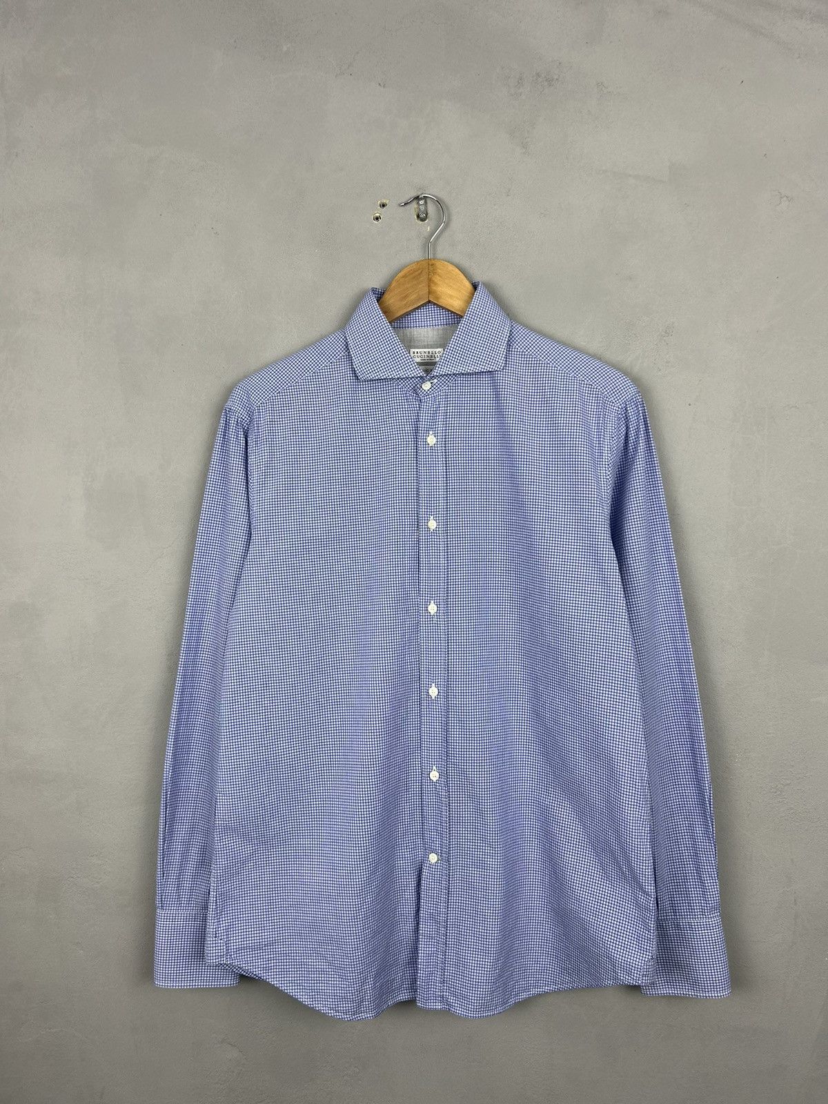 Brunello Cucinelli Brunello Cucinelli Check Cotton Shirt – Made in Italy Size M Size US M / EU 48-50 / 2 - 2 Thumbnail