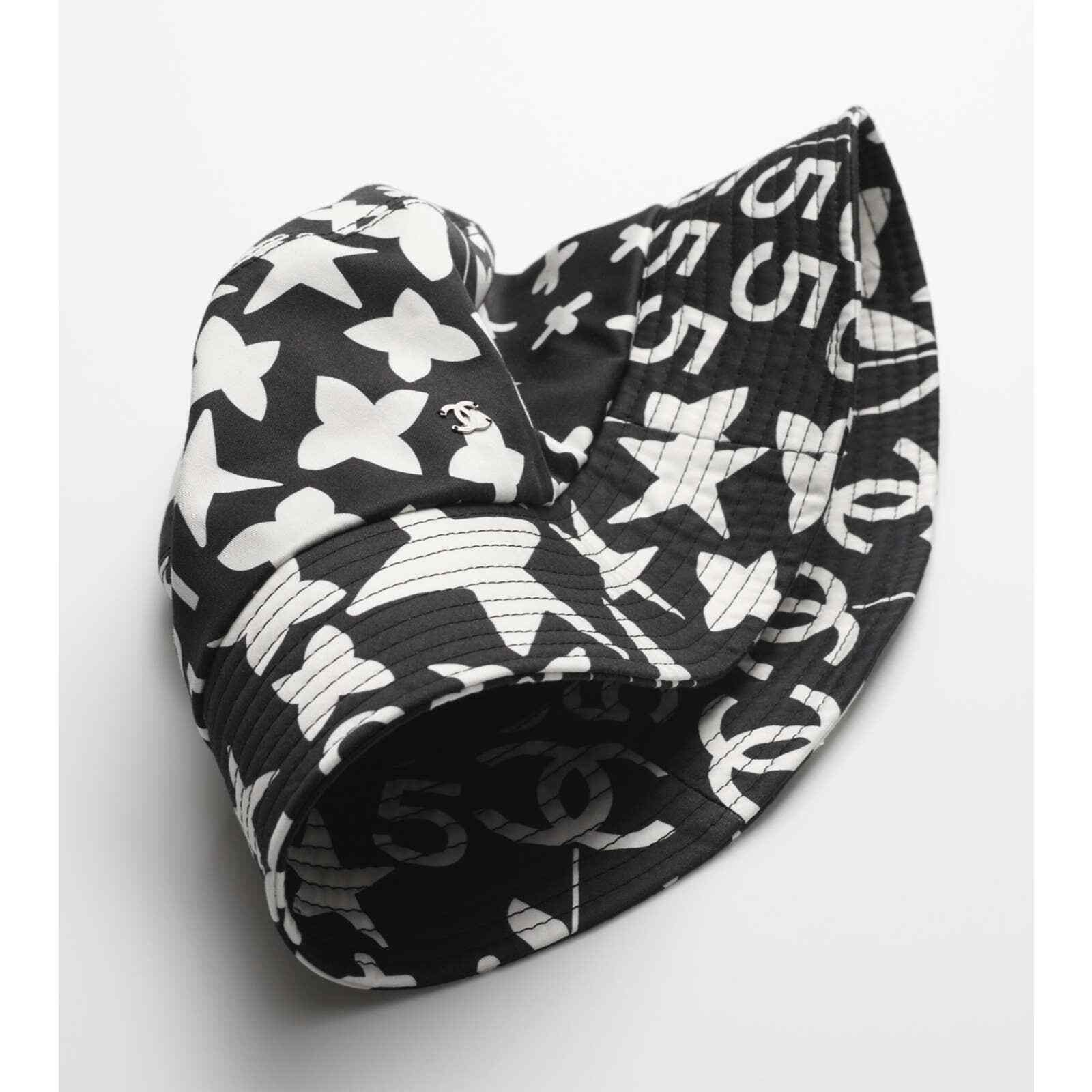 Chanel Chanel Graffiti CC Silver Logo Sun Cloche Bucket Hat L Large Size ONE SIZE - 5 Thumbnail
