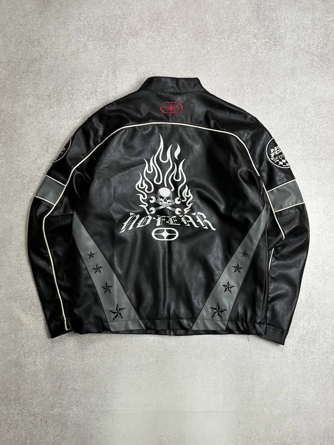 No Fear Vintage 90s No Fear Eco Leather Y2K Biker Moto Jacket S Size US S / EU 44-46 / 1 - 3 Thumbnail