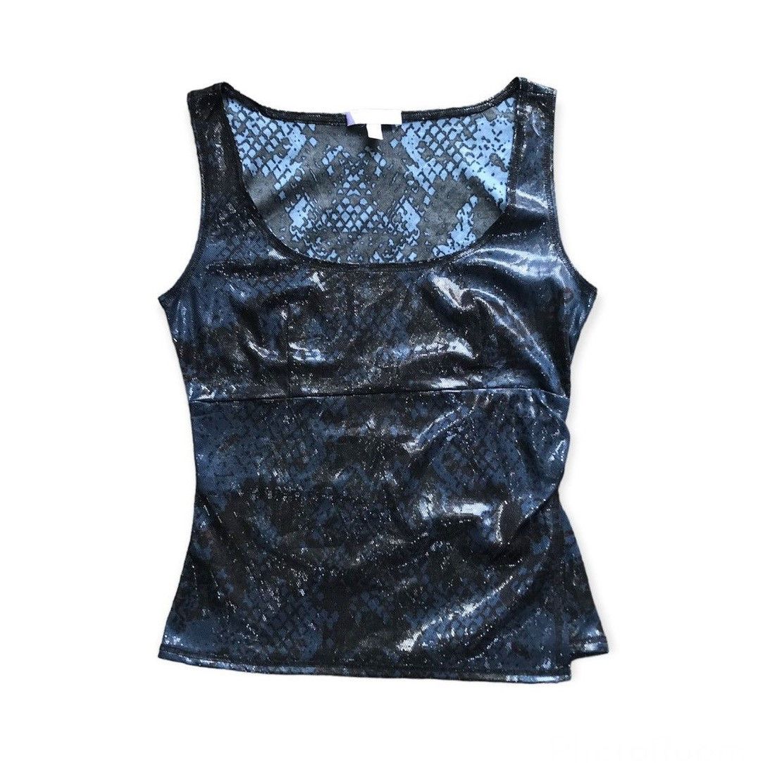 Vintage Kookai Womens Sleeveless Shiny Metallic Stretchy Tank Top Size S / US 4 / IT 40 - 1 Thumbnail