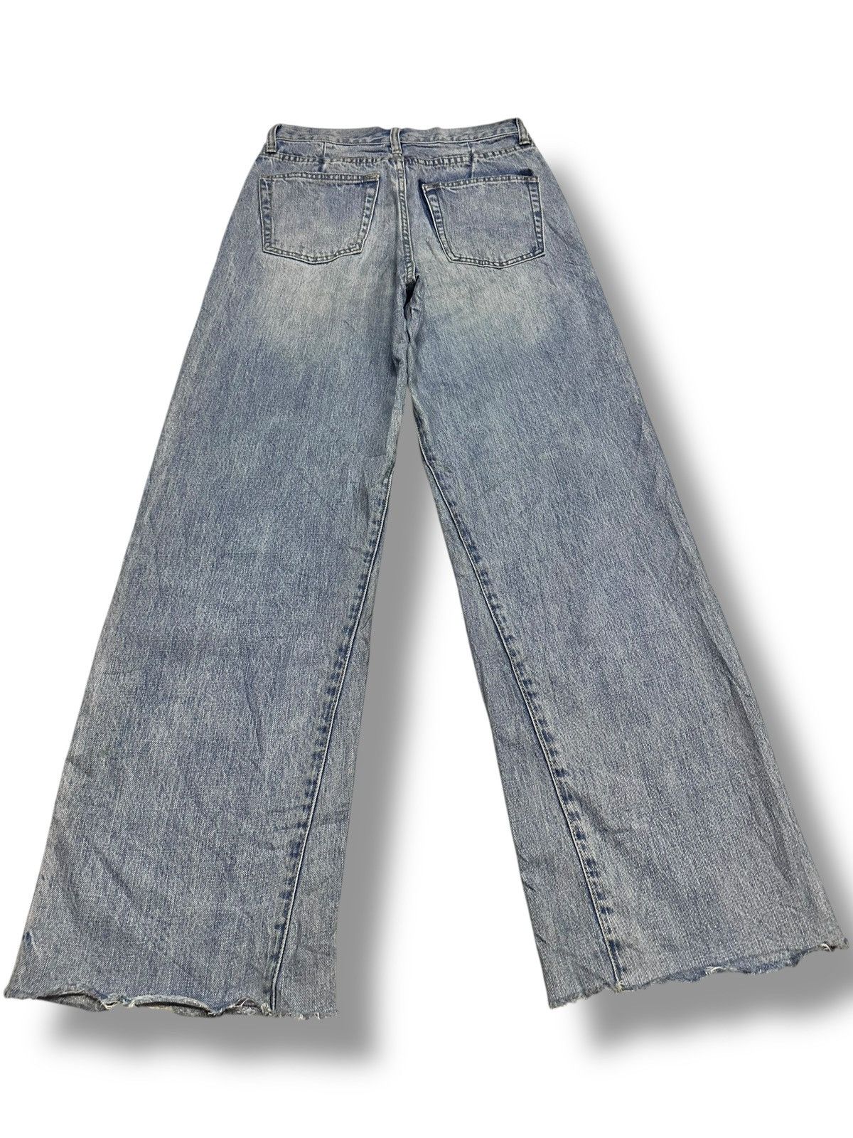 Japanese Brand Vintage Japan Distressed Jean With Wideleg Baggy Style Faded Size US 30 / EU 46 - 2 Thumbnail