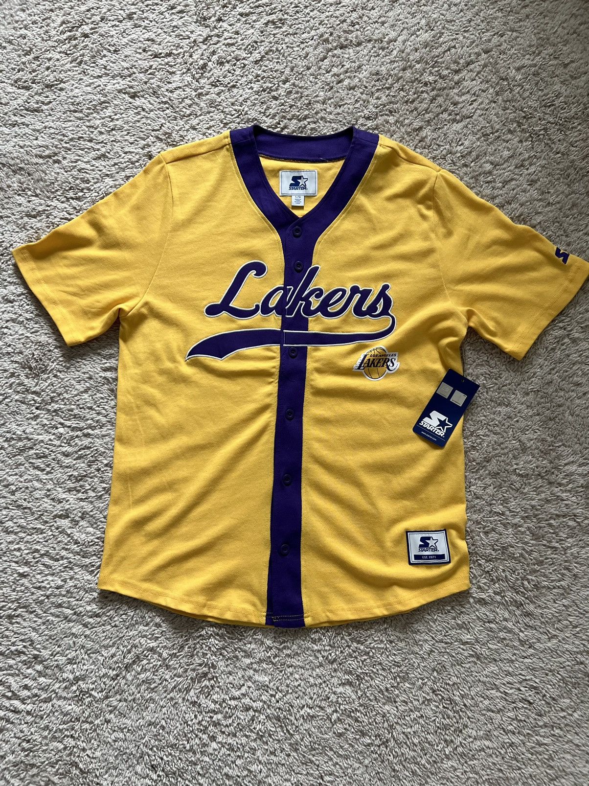 Starter Lot of 2: Starter Retro Los Angeles Lakers Baseball Jersey Size US L / EU 52-54 / 3 - 2 Thumbnail