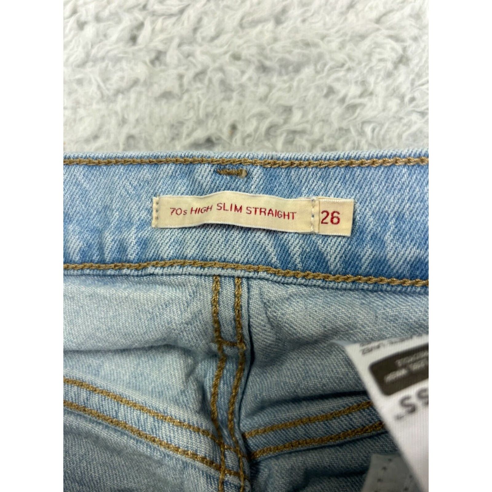Levi's Levi's Women’s High Rise Slim Straight Denim Jeans 26 Blue Light Distressed 70s Retro Casual Size 26" / US 2 / IT 38 - 6 Thumbnail