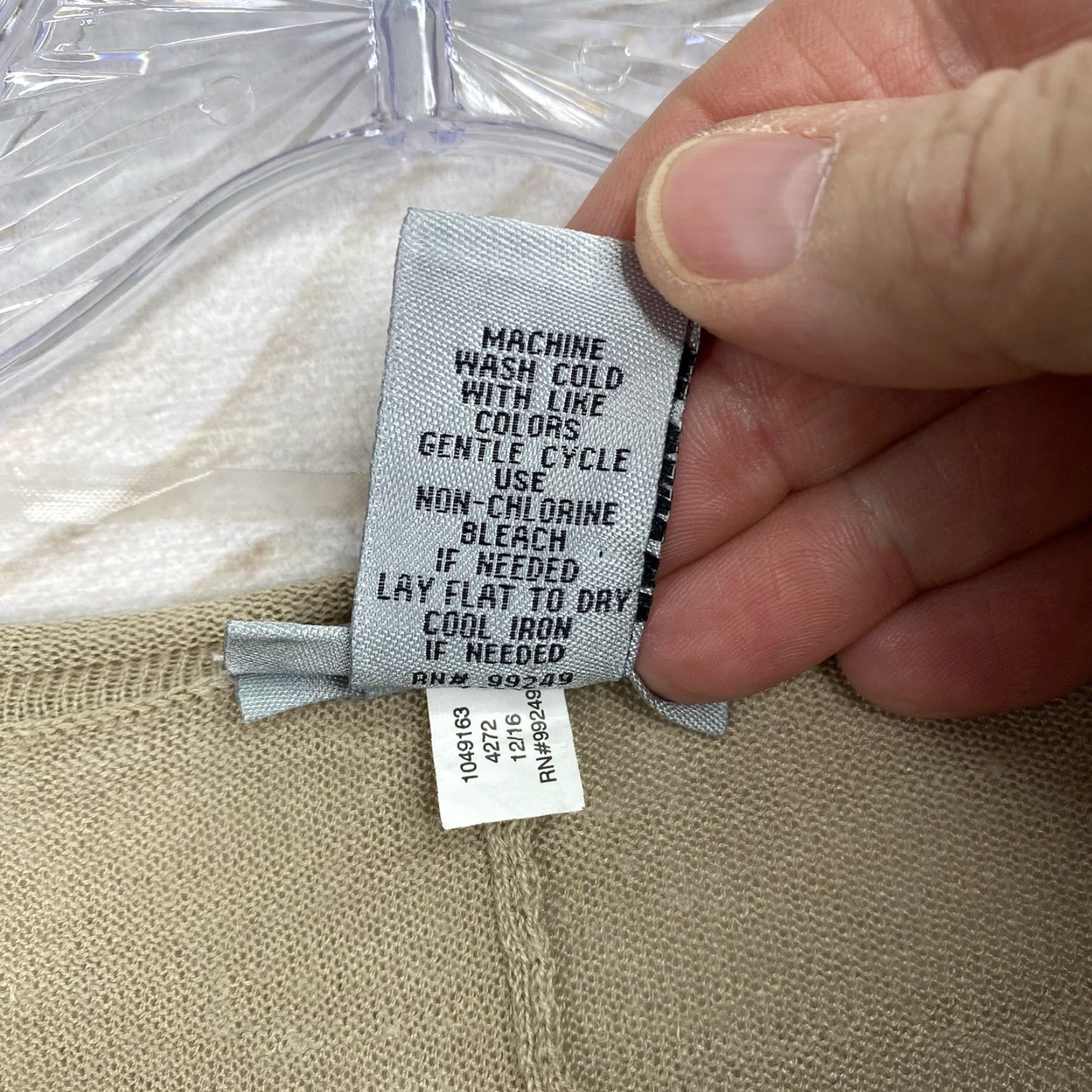 Vintage Catherines Cardigan Open 0X Tan Linen Blend Topper Lightweight 3/4 Sleeve Knit Casual Bohemian V-Neck Relaxed Plus Jacket Womens Size XL / US 12-14 / IT 48-50 - 6 Thumbnail