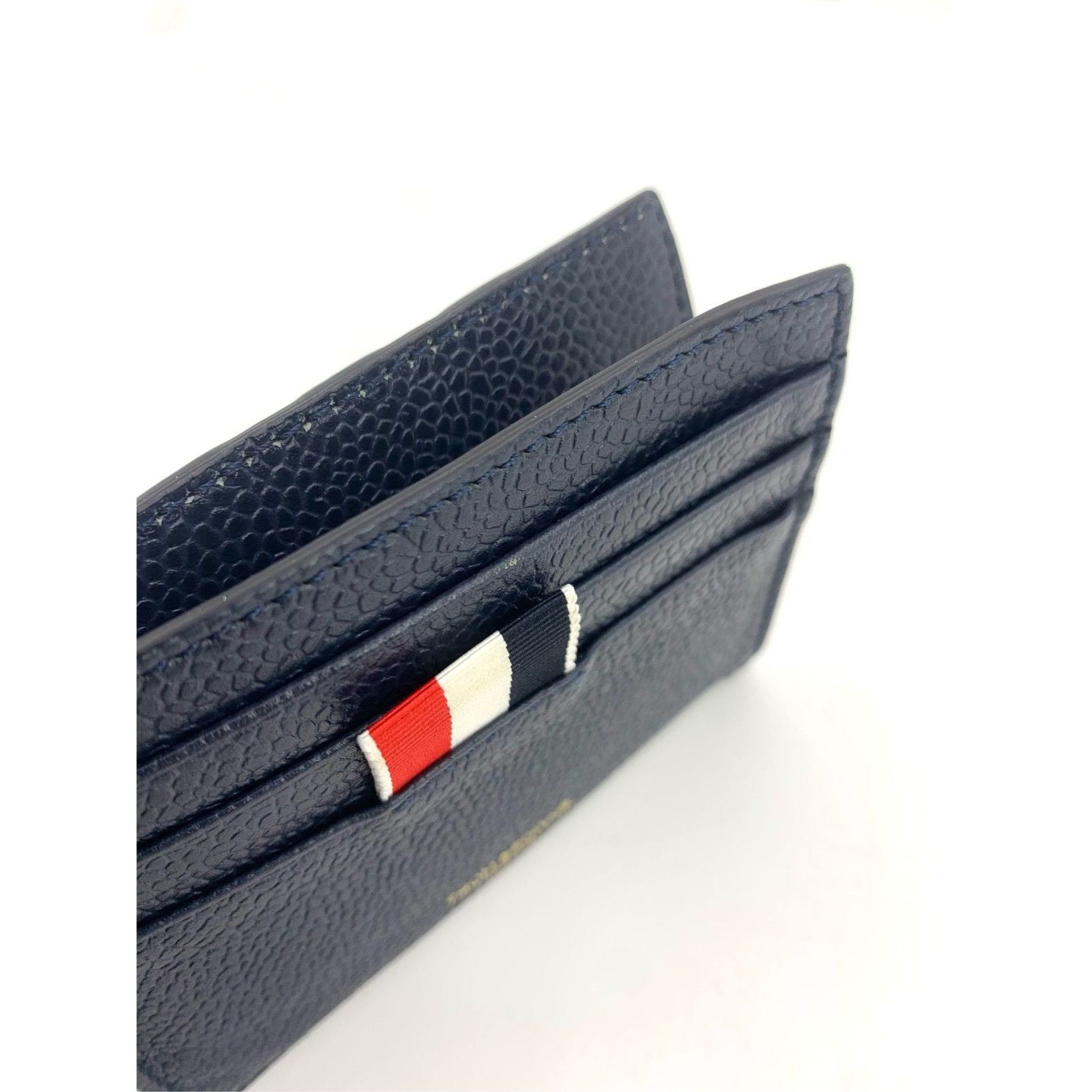 Thom Browne Thom Browne Luxury Leather Card Holder With Signature Stripe Size ONE SIZE - 5 Thumbnail