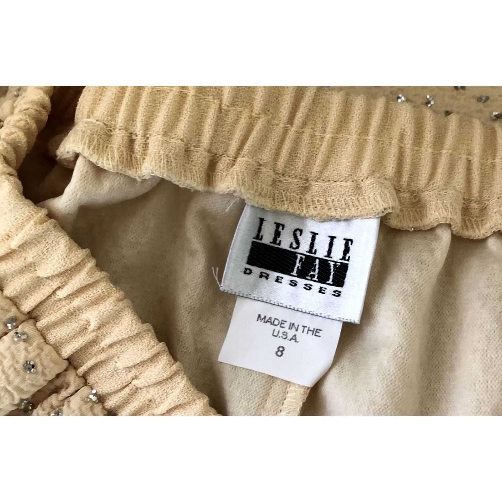 Vintage Vintage midi Straight skirt 8 Yellow sparkle beaded 26" Elastic waist slit Retro Fashion Sale Size 30" / US 8 / IT 44 - 3 Thumbnail