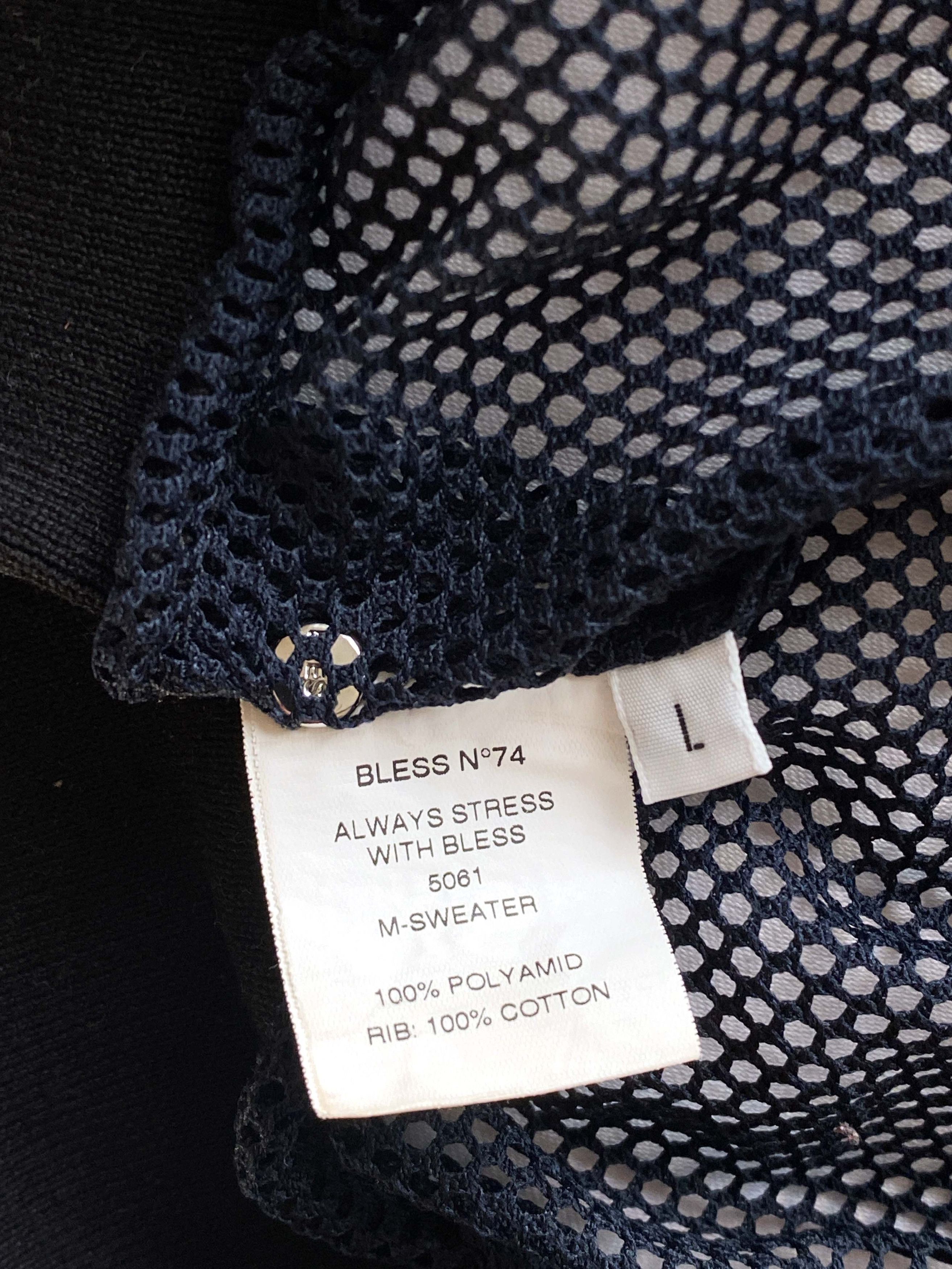 Bless BLESS M-Sweater Navy Blue Mesh Size L / US 10 / IT 46 - 6 Thumbnail