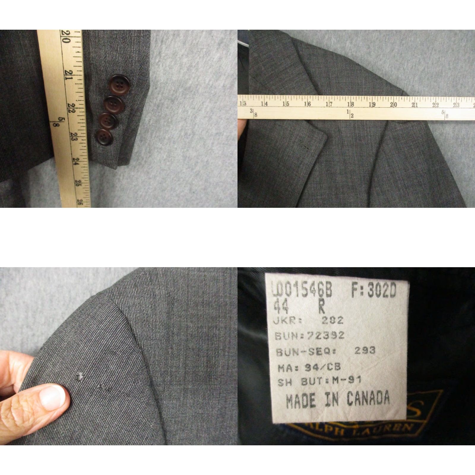 Ralph Lauren VINTAGE Chaps Ralph Lauren Blazer Wool 44R Gray Sportscoat Size 44R - 8 Thumbnail