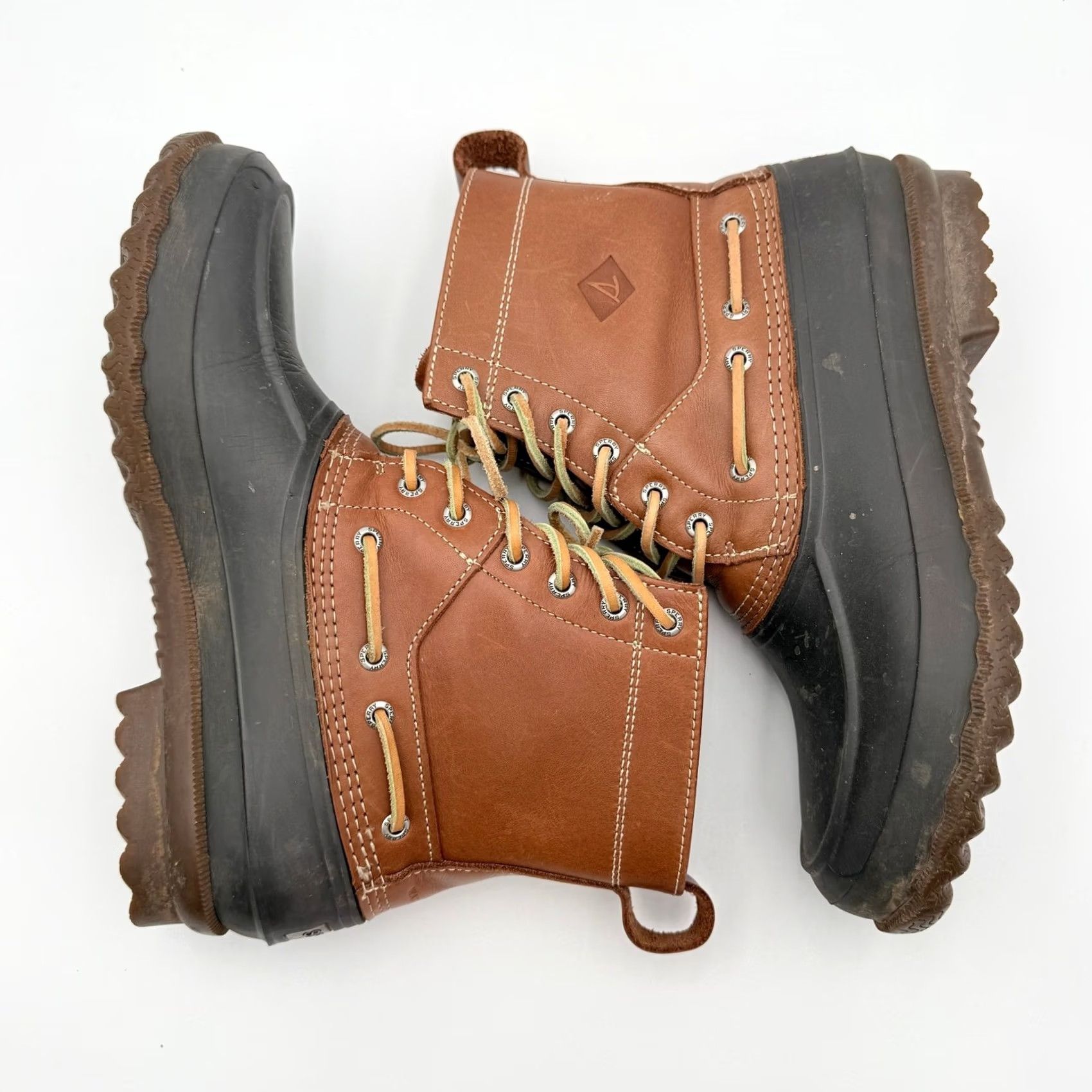 Sperry Brown Leather and Black Rubber Rain Boots with Tan Outsole Saltwater™ Thinsulate™ Duck Lug Boot Tan | Sperry main image 3