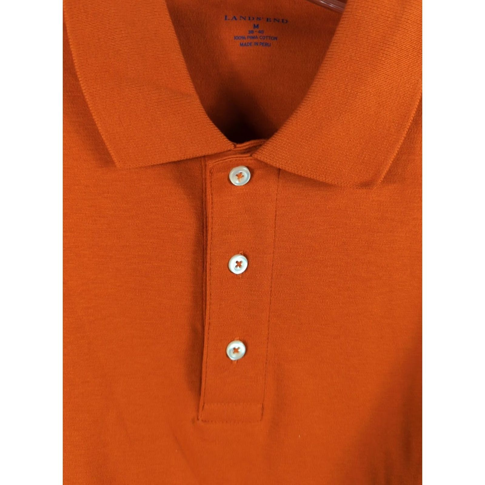 Lands' End Lands End Polo Shirt Mens M Orange Long Sleeve Traditional Fit dadcore Size US M / EU 48-50 / 2 - 3 Thumbnail