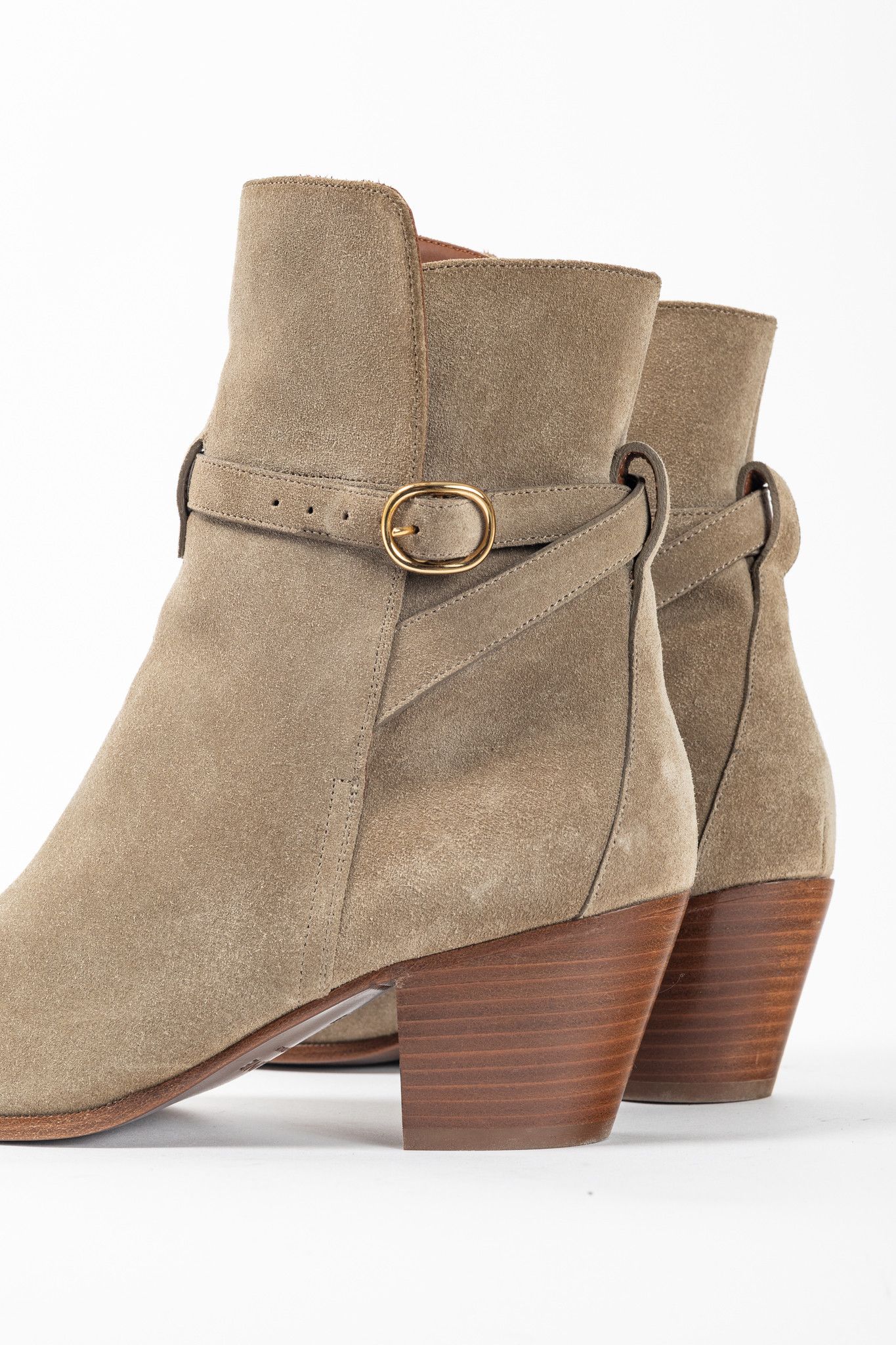 Celine Celine Beige Suede Wraparound Ankle Boots Size US 7.5 / IT 37.5 - 7 Thumbnail